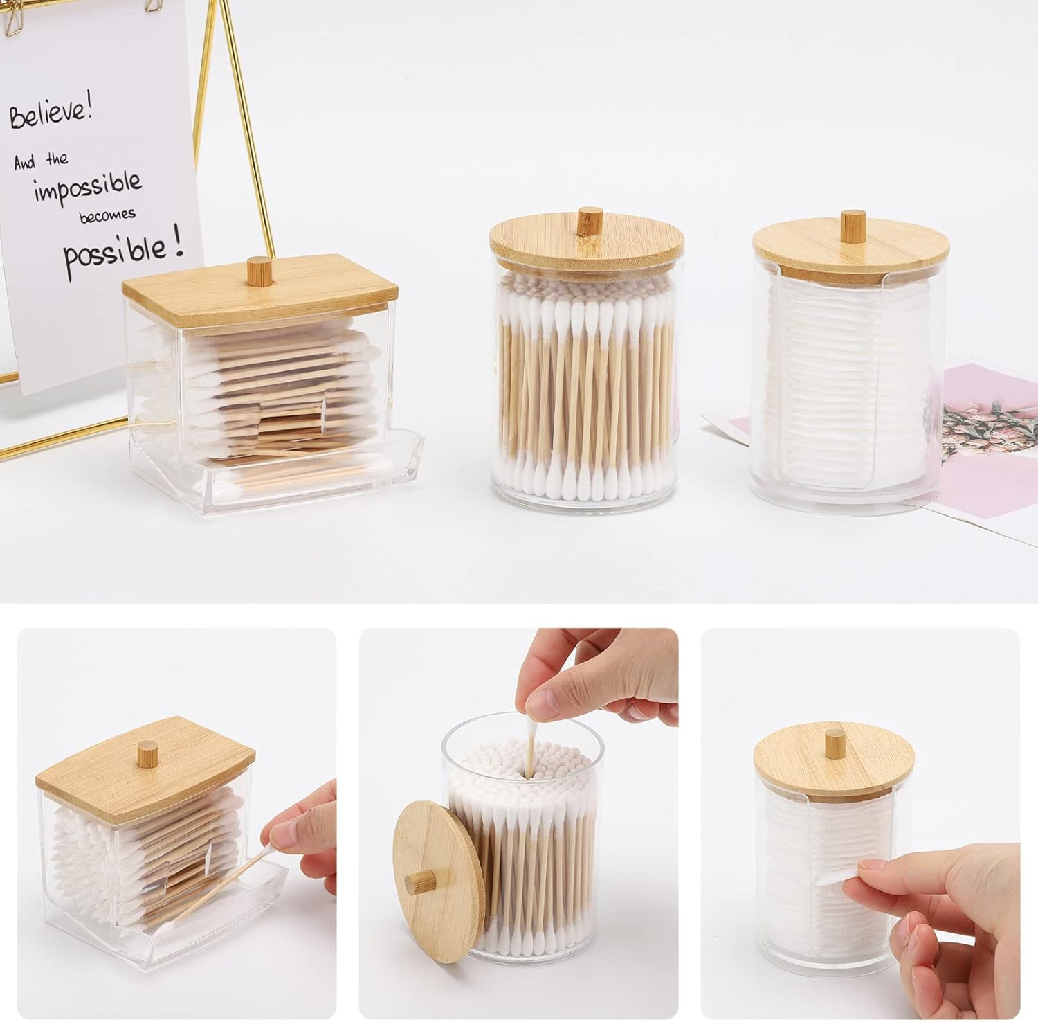 Bathroom Organizer Accessories Set-10 OZ Qtips Holder Storage