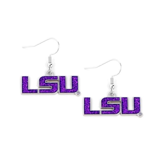 Amo 6326402387 LSU Tigers Glitter Dazzle Earrings