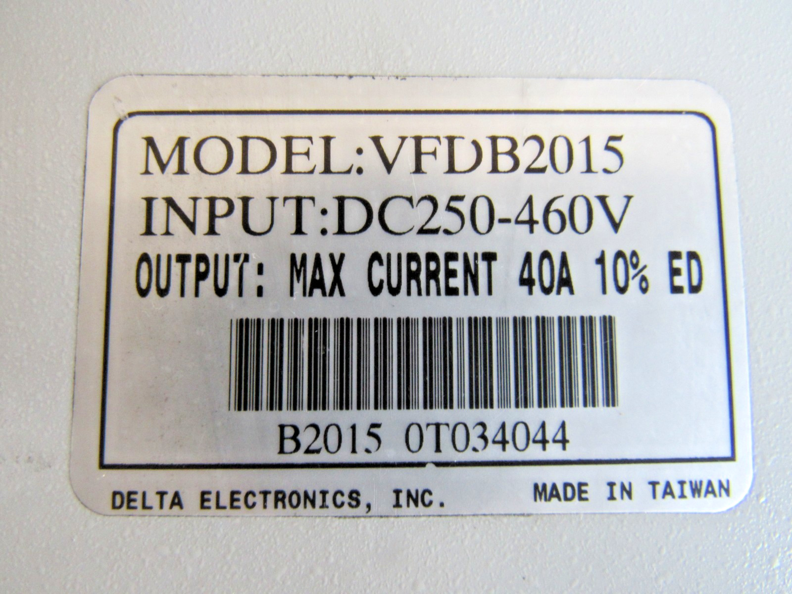 Delta Braking Unit VFDB2015 Lot # 4385 Listed by Mike