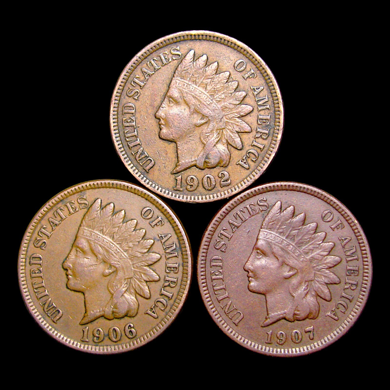 1902 1906 1907 Indian Cent Penny Lot ----  Nice Coin Lot ----  #971E