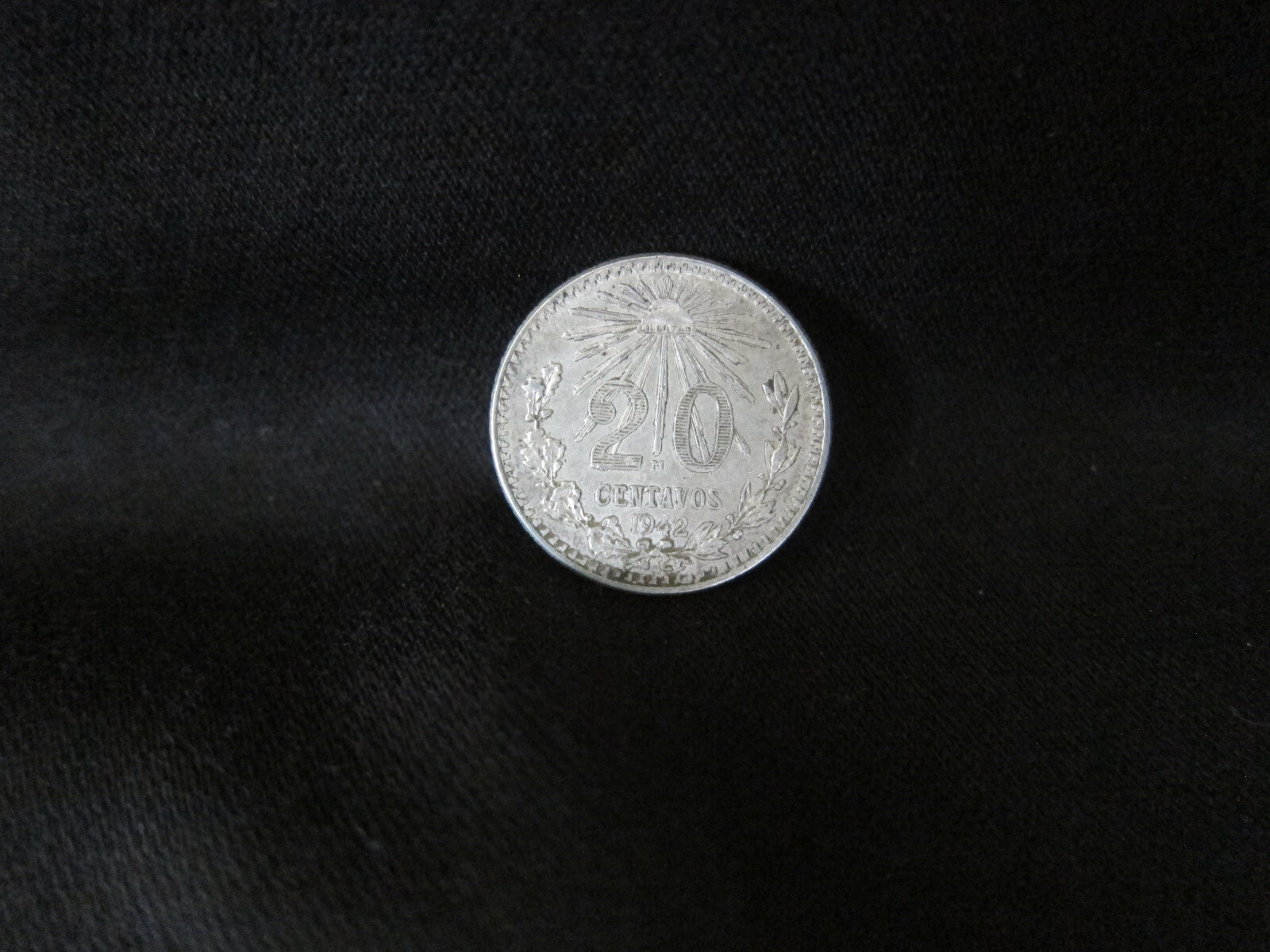 1942 Mexico Cap & Ray .720 Silver 20 Centavos Random Picked Coin