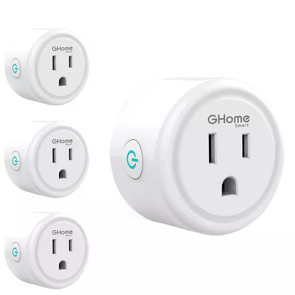 4-Pack White Wifi Smart Plugs Compatible with Alexa and Google Home, 2.4 Ghz Wi-