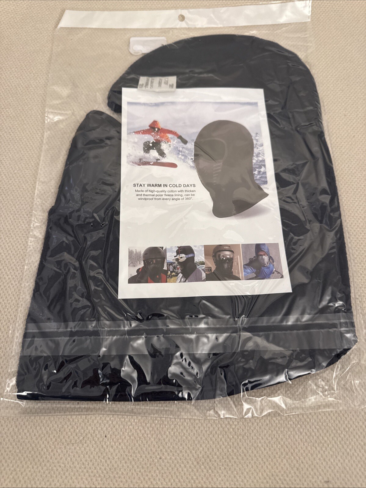 Navy Blue Windproof Fleece Neck Winter Balaclava Ski Full Face Mask Cold Weather