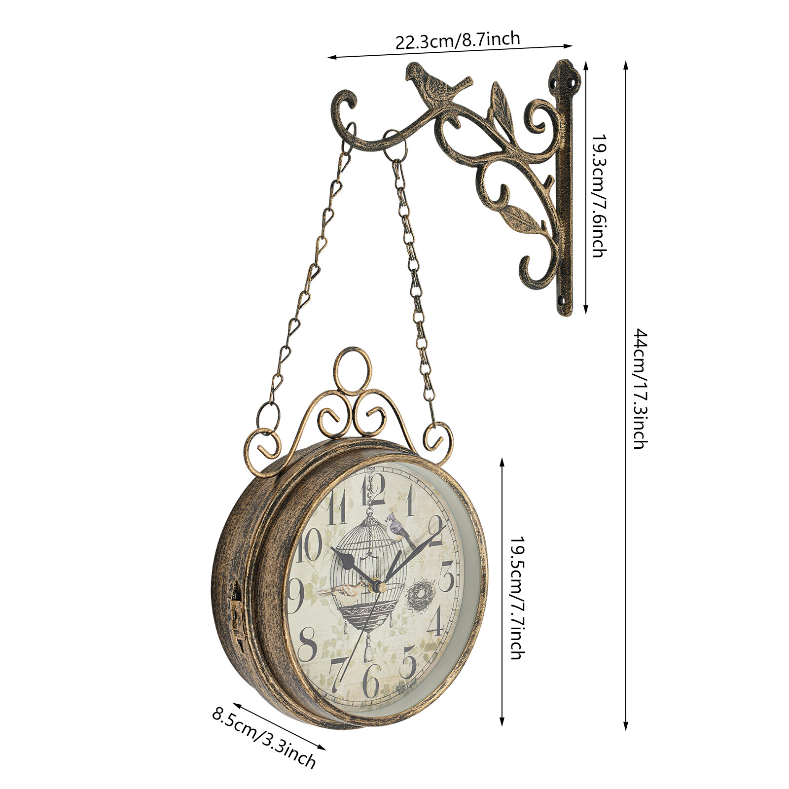 Double-sided Wall Clock, Wall Clock Decoration, Vintage Wall Clock Indoor Use