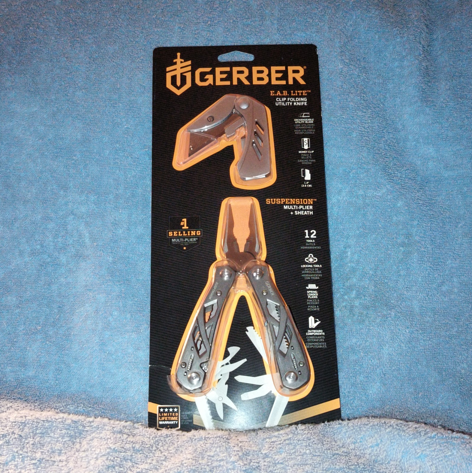 Gerber Suspension Multi-Tool 12-Piece Stainless w/Sheath & E.A.B. Lite Combo NEW