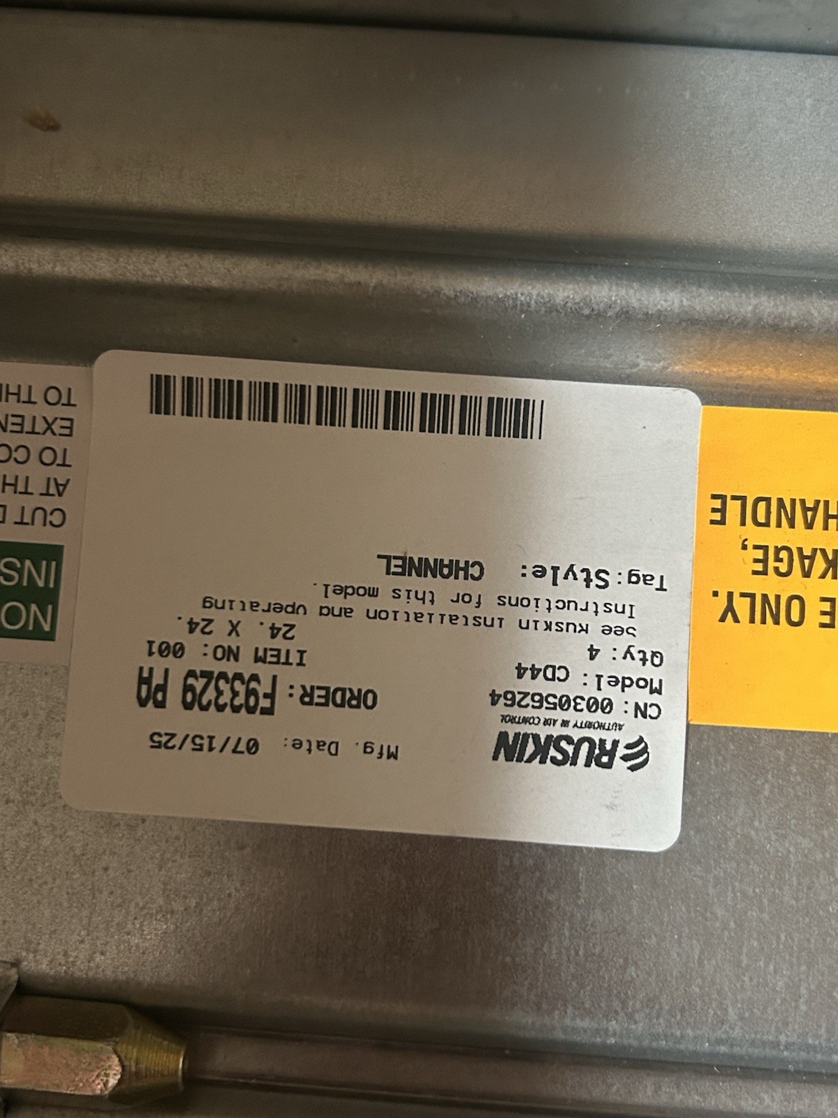 Ruskin Damper CD44-24x24-OB-S