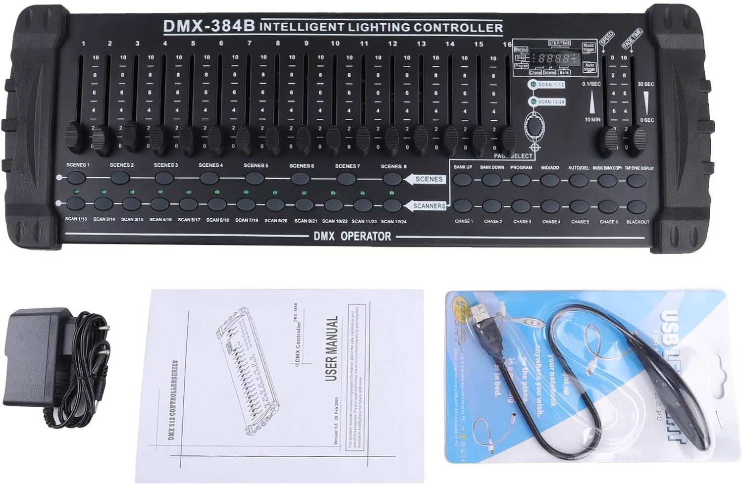 DJ Controller 384CH DMX Cotroller Use for Program Editing of Bar Club Live Li...