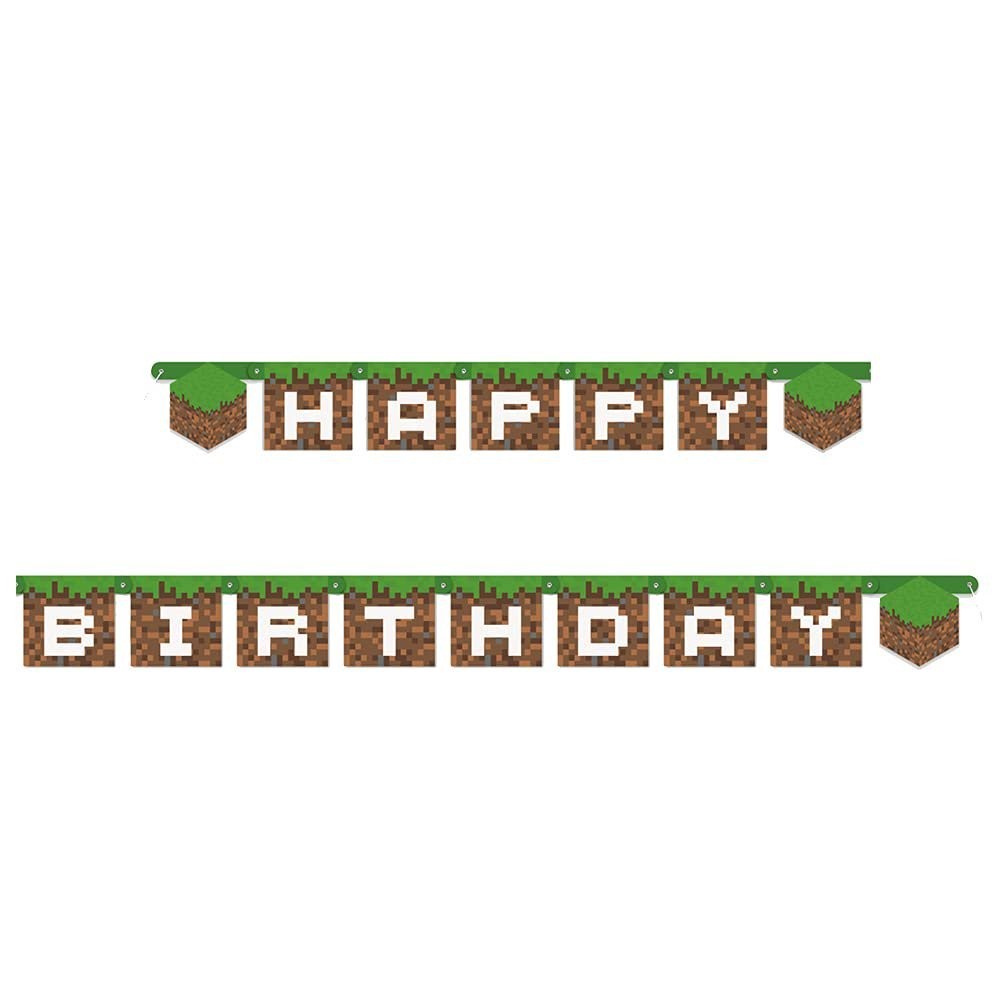 Multicolor Minecraft Large Jointed Banner - Premium & Vibrant Party Decor,...