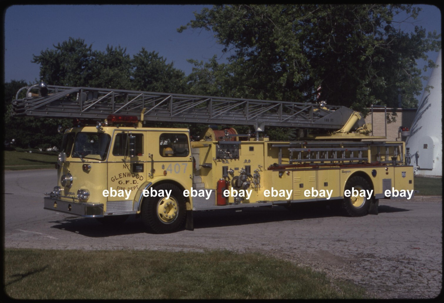 Glenwood IL 1972 Seagrave 100' Aerial Fire Apparatus Slide