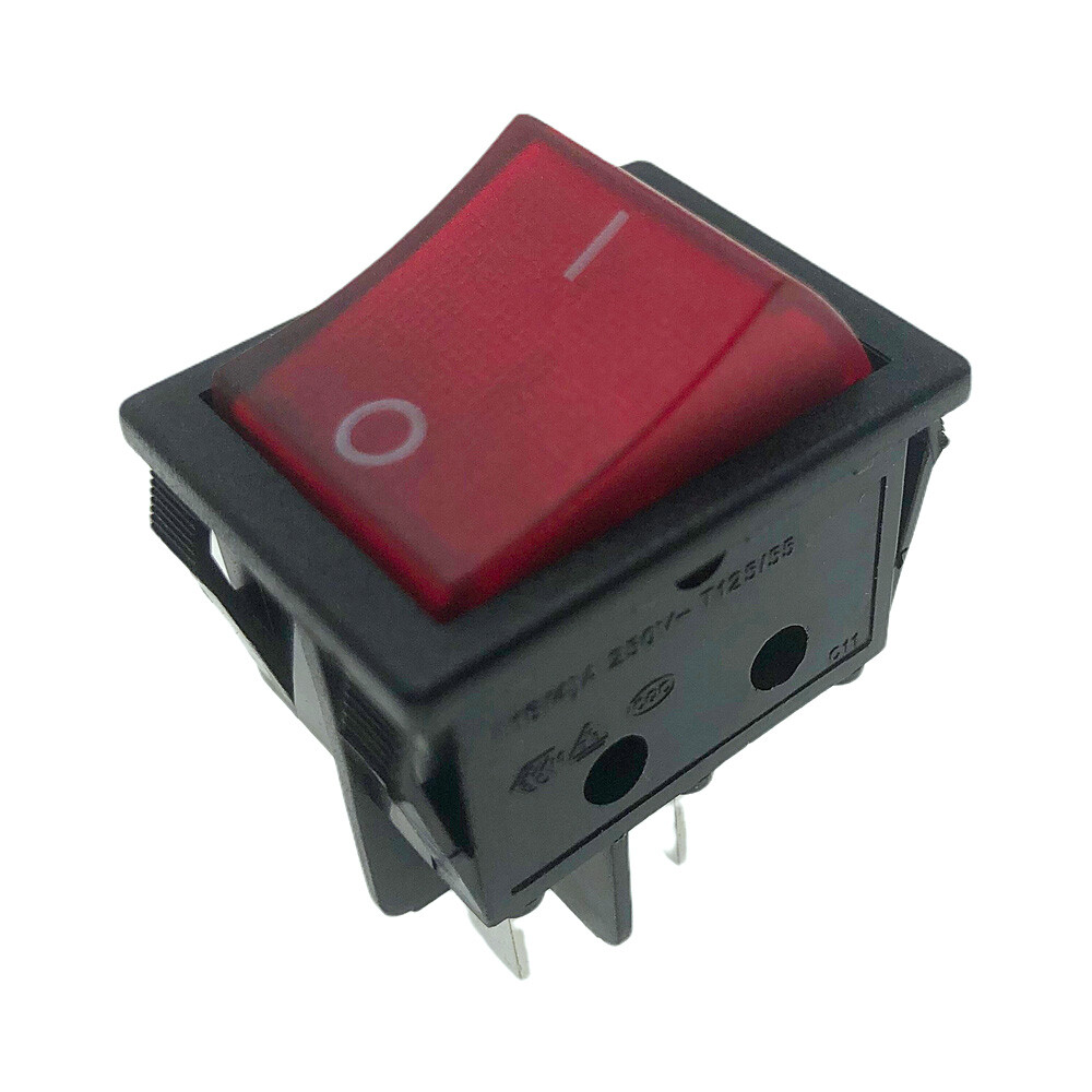 4 Pin Rocker Switch Canal R Series Red Illuminated Double Pole 20A 16A