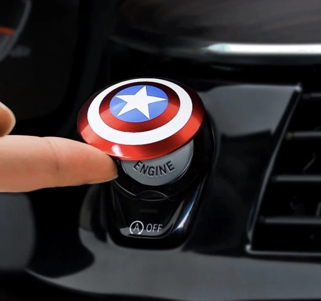 CAR STOP START IGNITION BUTTON COVER CAPTAIN AMERICA FLIP ENGINE SWITCH