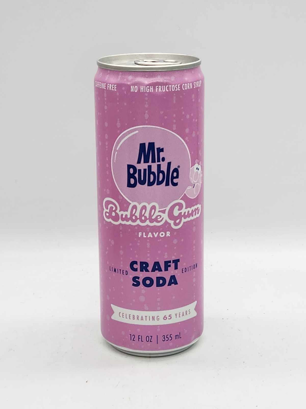 Limited Edition Mr Bubble Bubble Gum Flavor Craft Soda 65 Year Anniversary Soda