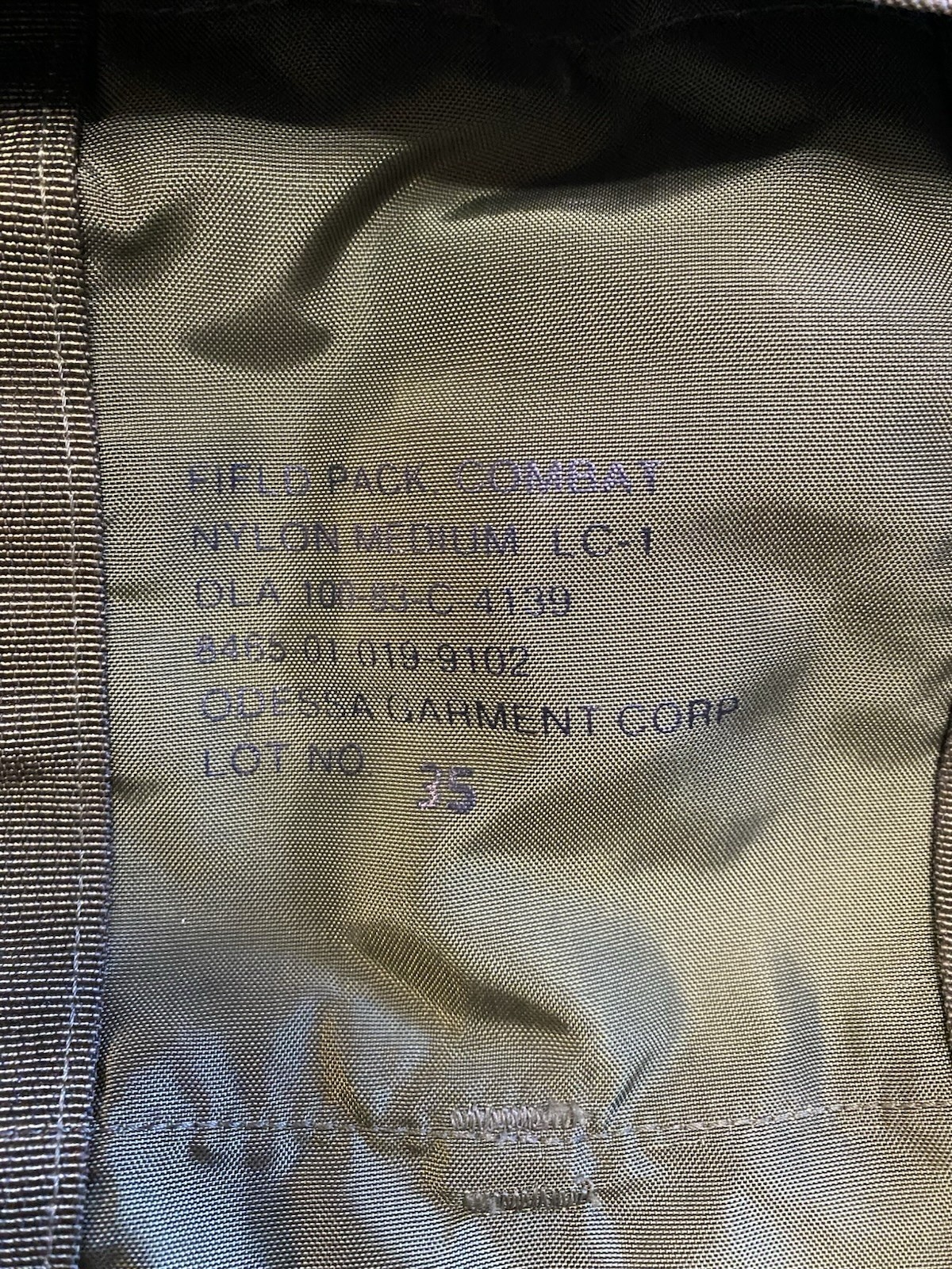 Vtg US Army Field Pack Combat Nylon LC-1 Medium Backpack No Frame