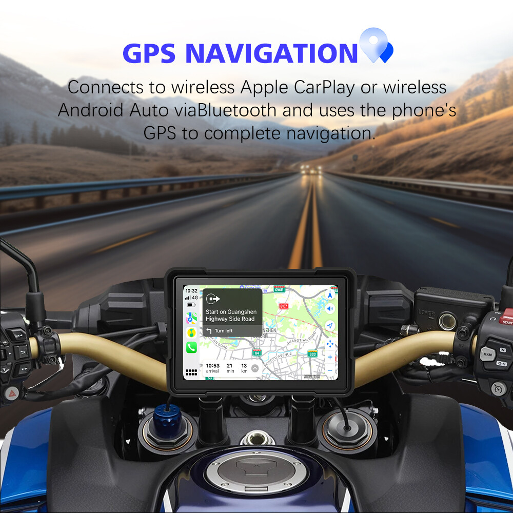 Motorcycle Navigator Buildin Carplay&Android Auto WaterProof 5Inch Linux System