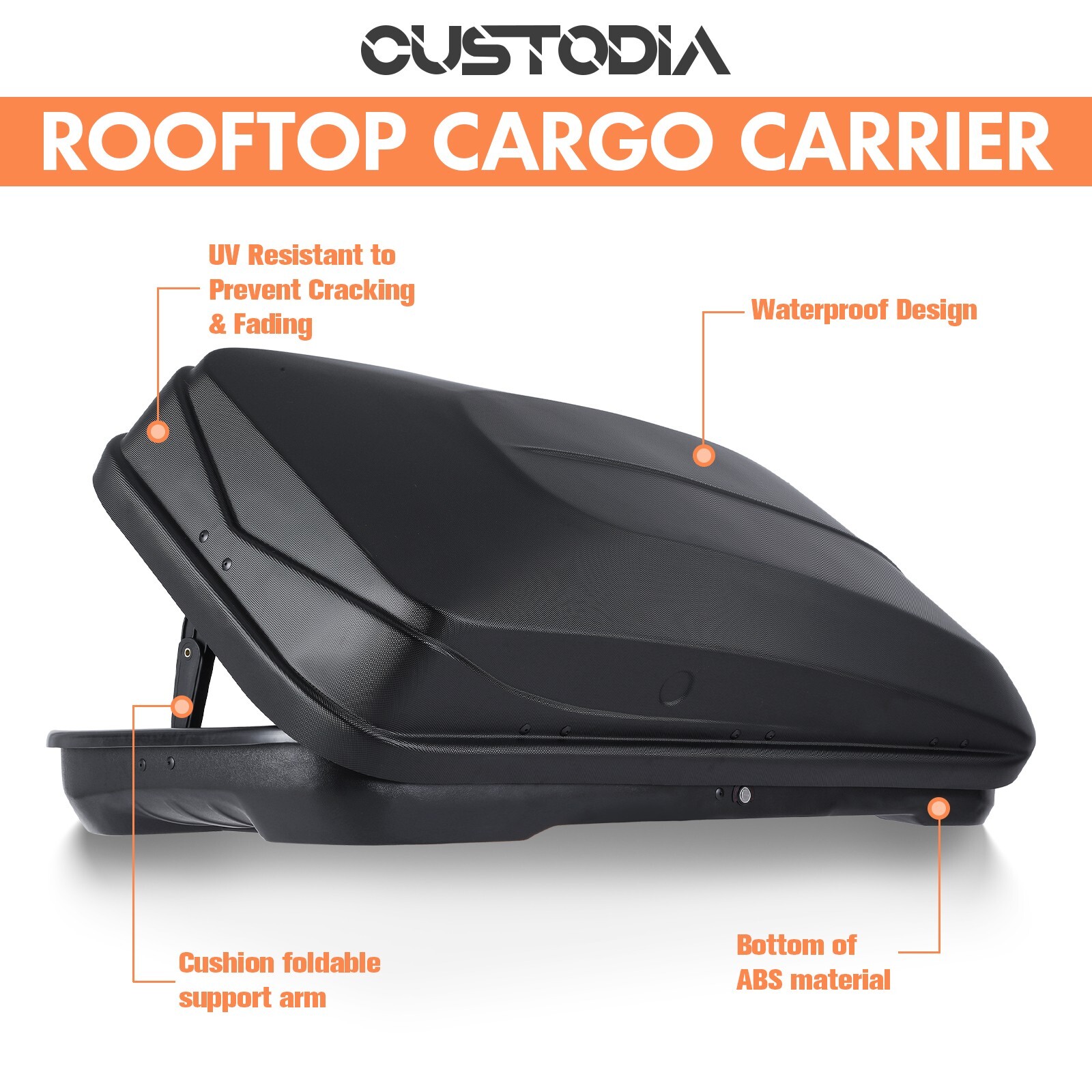 VisRack 13FT³ Rooftop Cargo Box Luggage Carrier Tooless Install w Diamond Grains