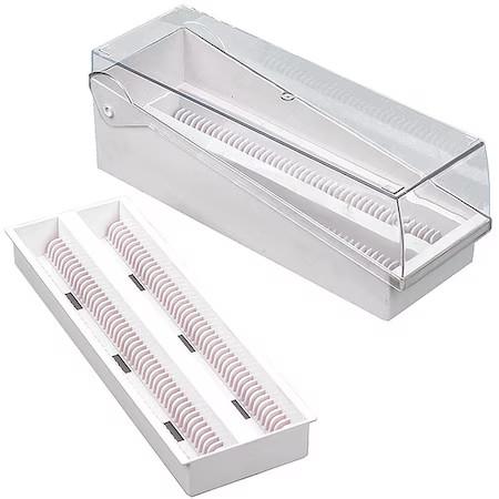 Globe Scientific 513250B Slide Storage Box/Lid, Tray, Blue, Pk6