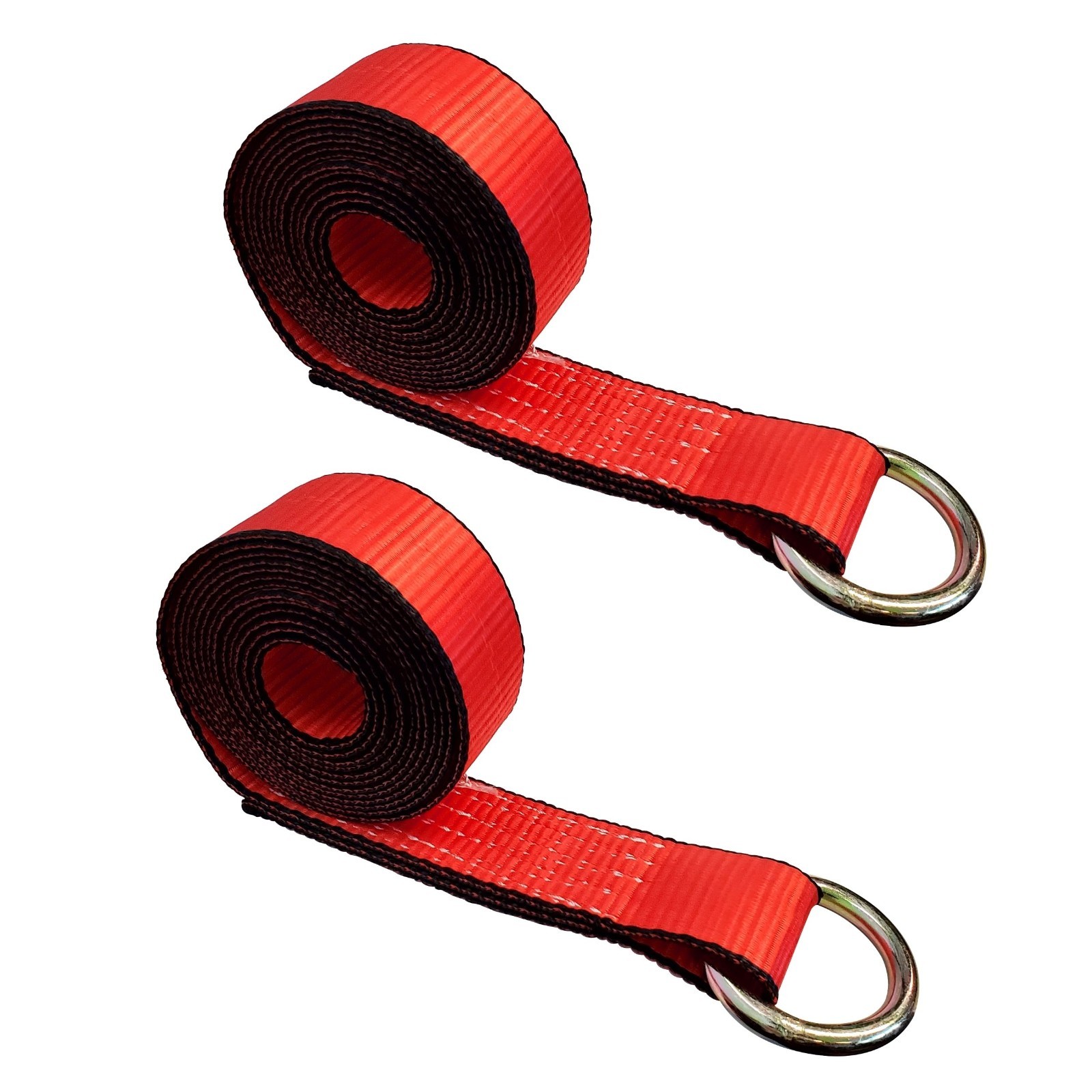 2 Pack 2" x 10' Lasso Strap w/ O Ring Auto Tie Down for Tow Truck Wheel Lift