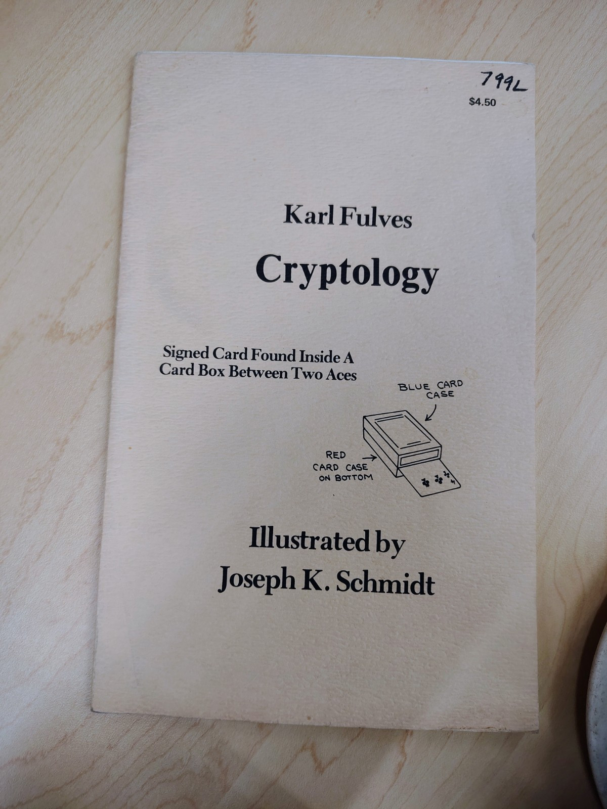 Cryptology By Karl Fulves - Joseph Schmidt - Rare OOP Card Magic Booklet