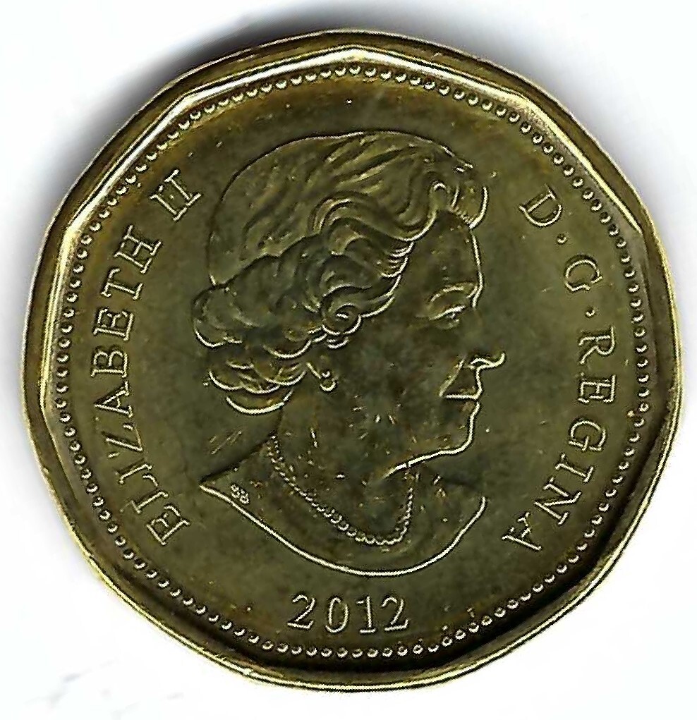 2012 Canada Brilliant Uncirculated  QEII Type II New Generation $1 Coin!