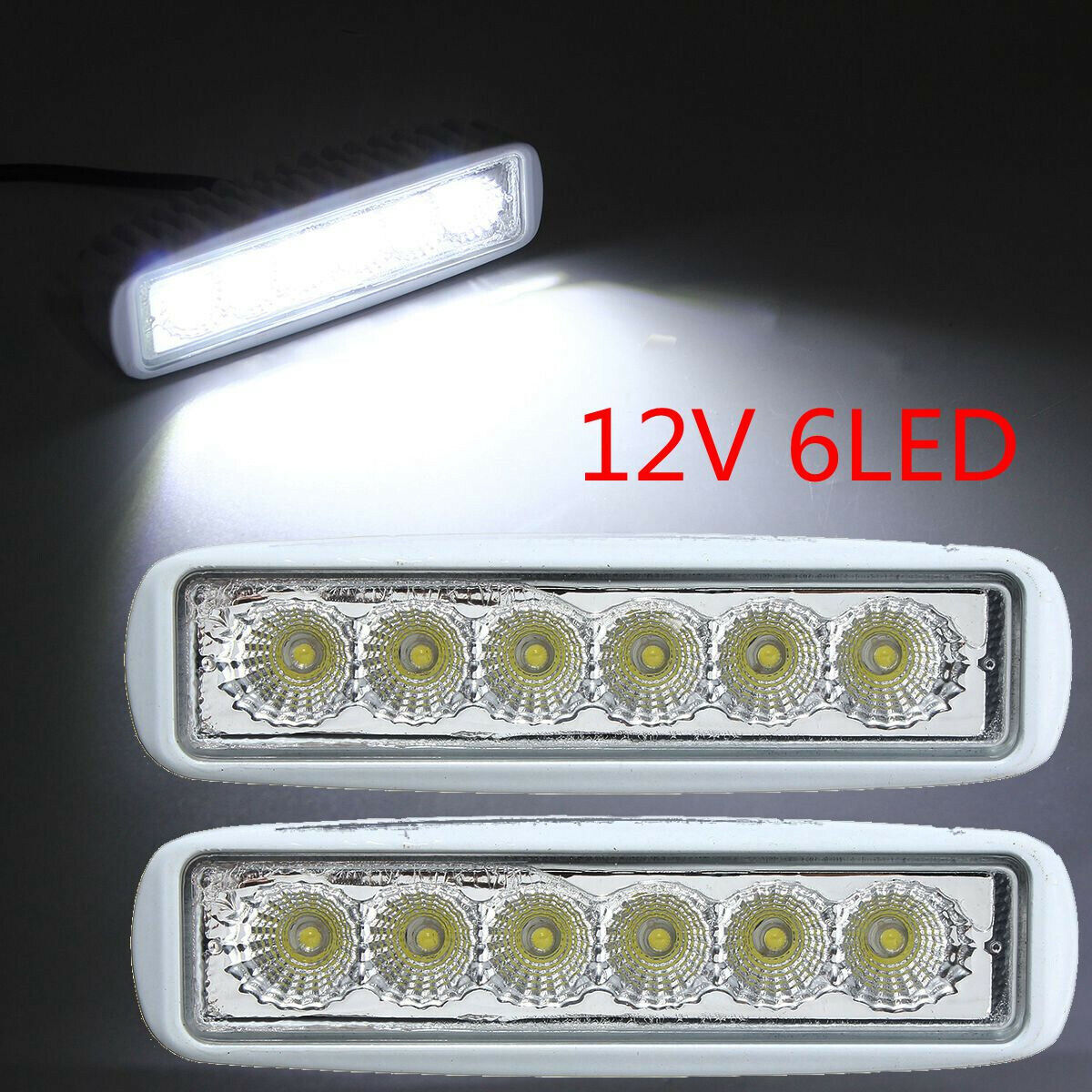 Set of 2 White Marine Spreader LED Deck/Mast Lights for boat Flood Light Bar