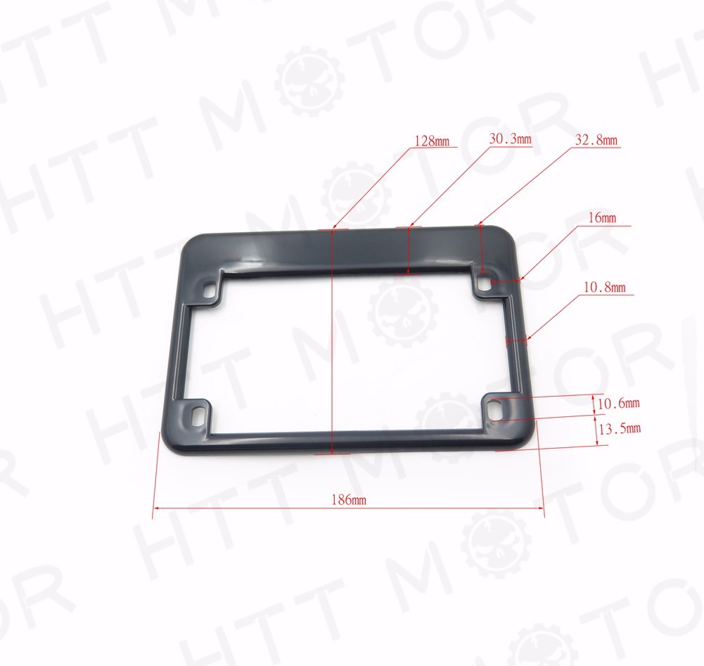 HTTMT Motorcycle License Plate Frame Fit 4"x7" extra 1" Width Motorcycle Plate