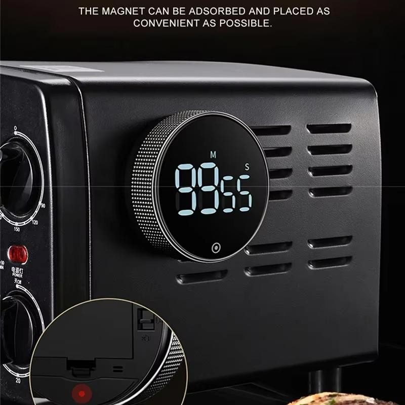 Digital Magnetic Kitchen Timer Manual Countdown Rotary Timer for Cooking
