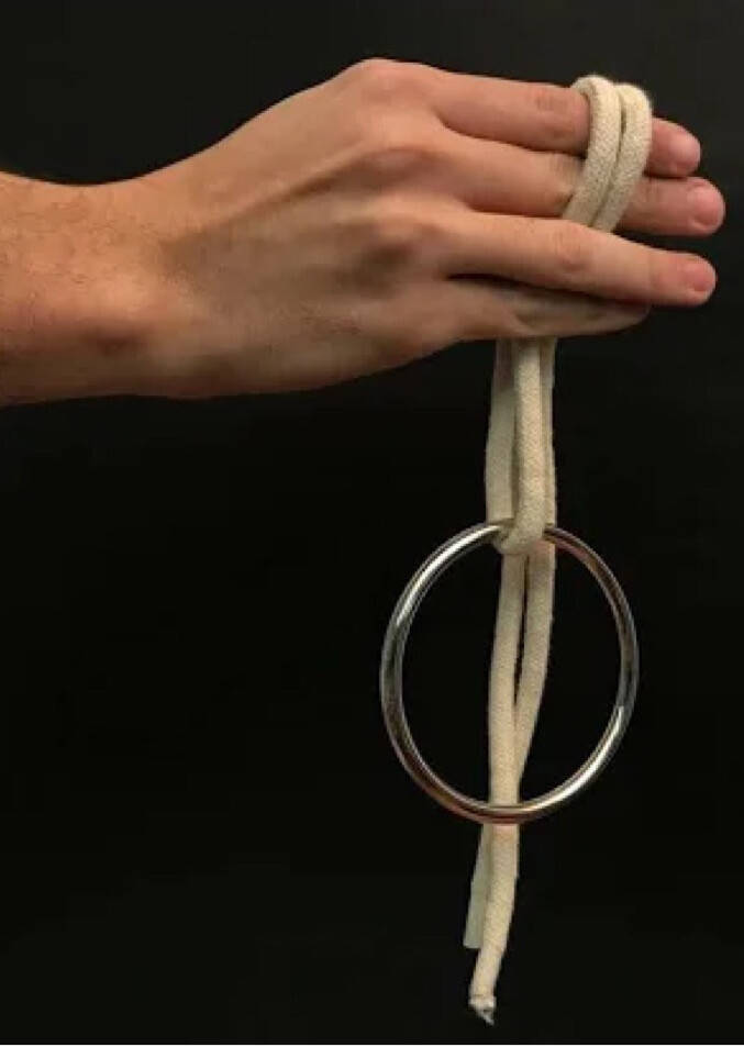 Ring on Rope by Bazar de Magia Professional Polished Seamless Ring