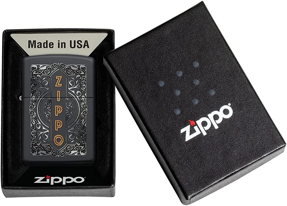 Zippo Logo Design Black Matte 49535