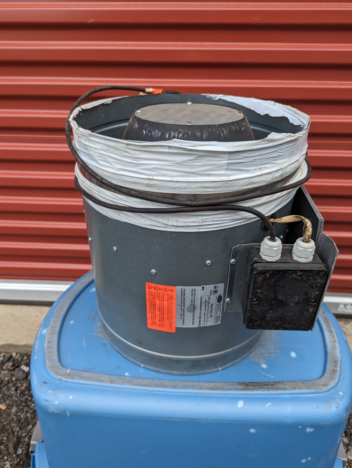 Can Fan Max Fan 14" 1700CFM -inline exhaust blower ventilation hydro scrubber.