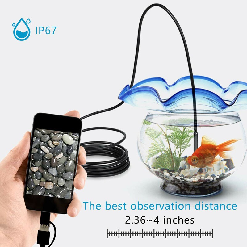3in1 USB Type-C 5.5mm Endoscope Borescope Inspection HD Camera For Android PC