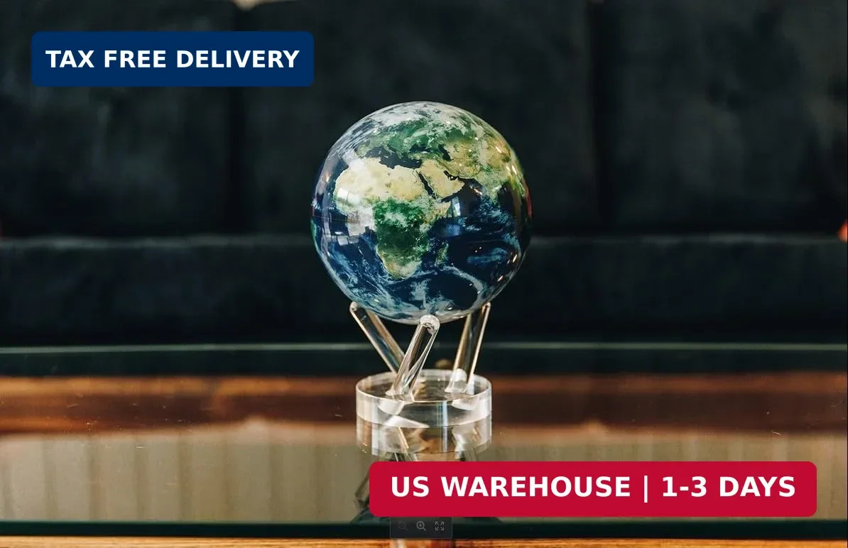 MOVA Globe - Earth with Clouds Classic (4.5") | Self-Rotating Globe Powered by L