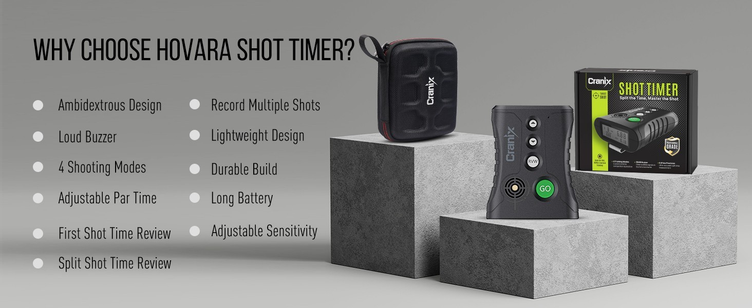 0.01s Professional Shot Timer, Buzeer, 4 modes, Competition,Precision,Training