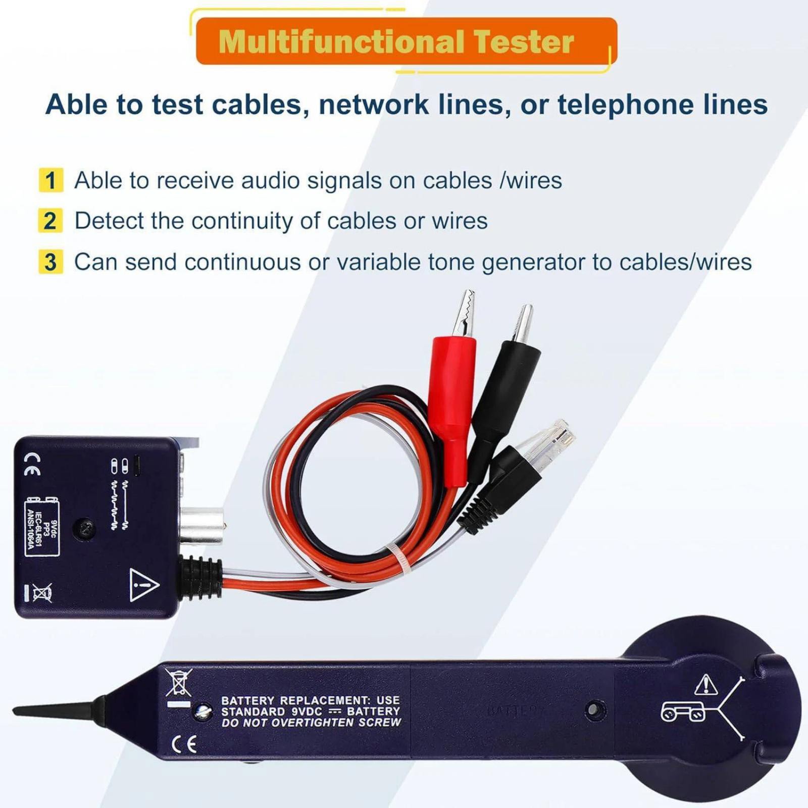 Tone Generator Kit Wire Tracer Kit Features LED Indicator Proximity Lighting