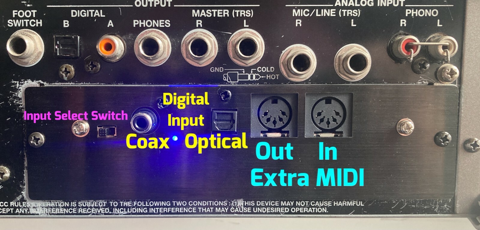 Digital INPUT Roland MV8-OP1 compatible card +MIDI for MV-8000 / 8800