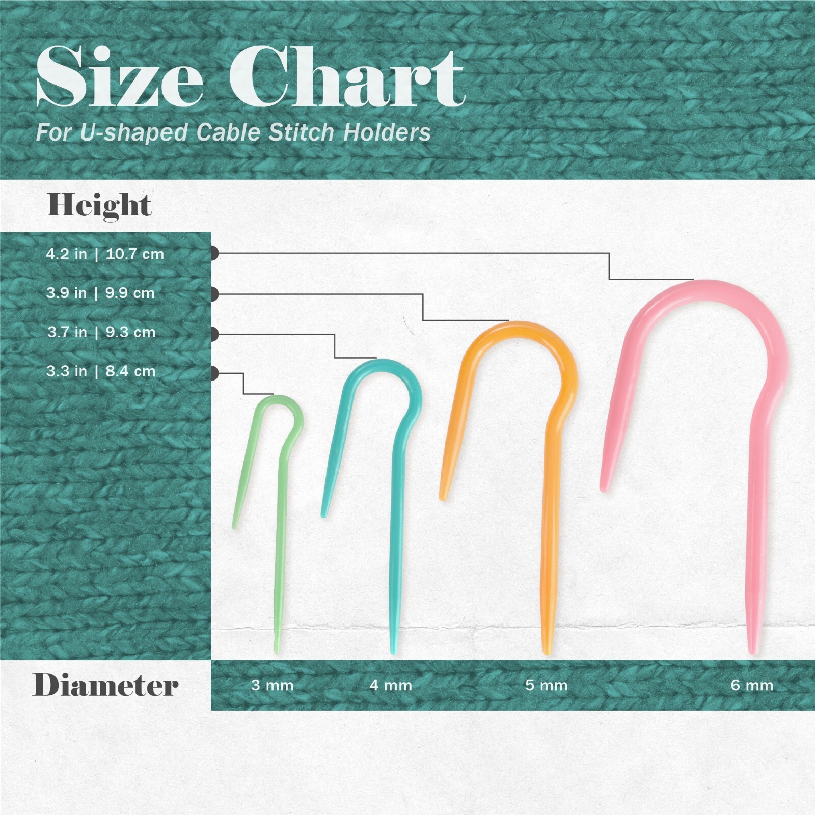 16pc U-Shaped Cable Needles