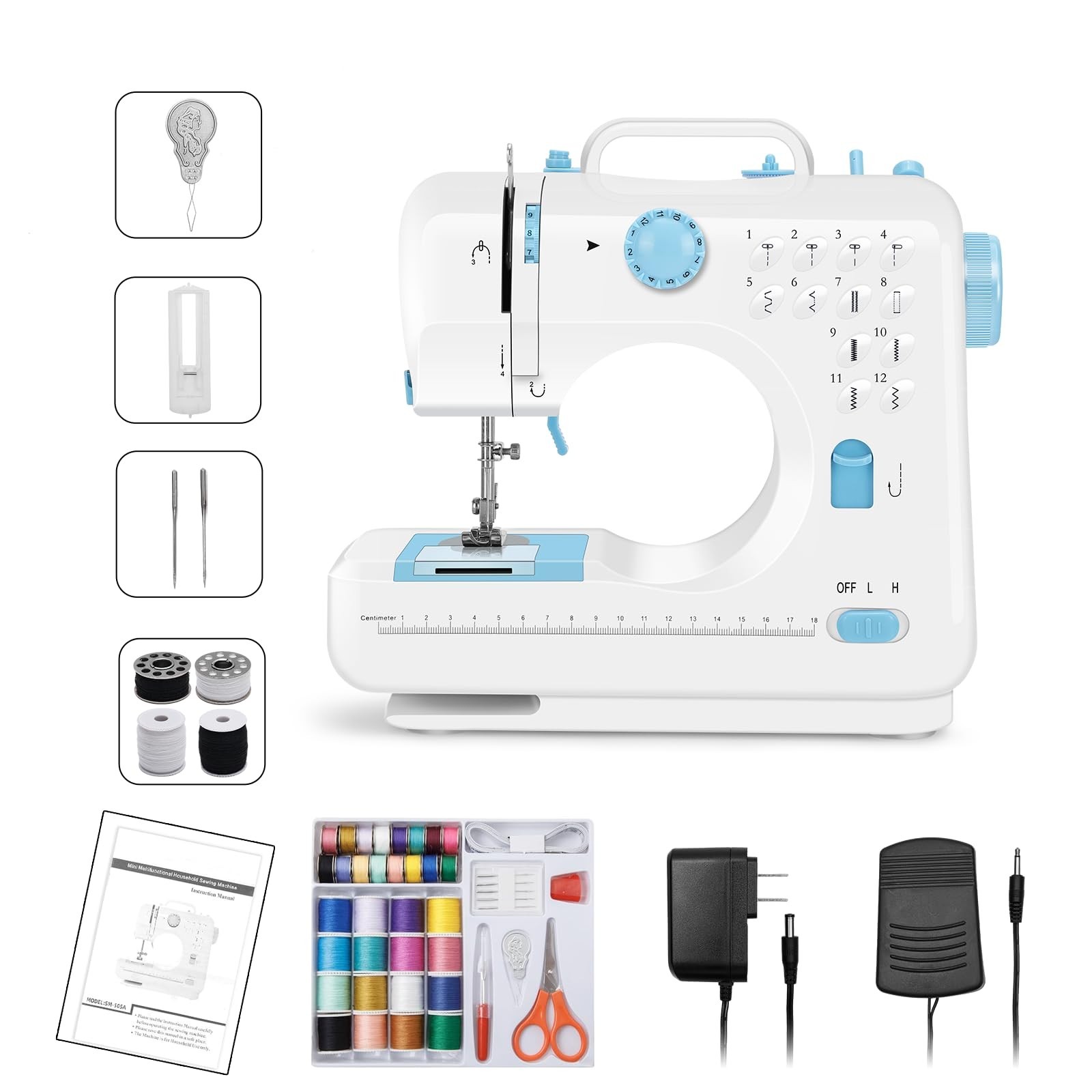 Sewing Machine for Beginners, mini Electric Sewing Machine with Dual Speed, 1...