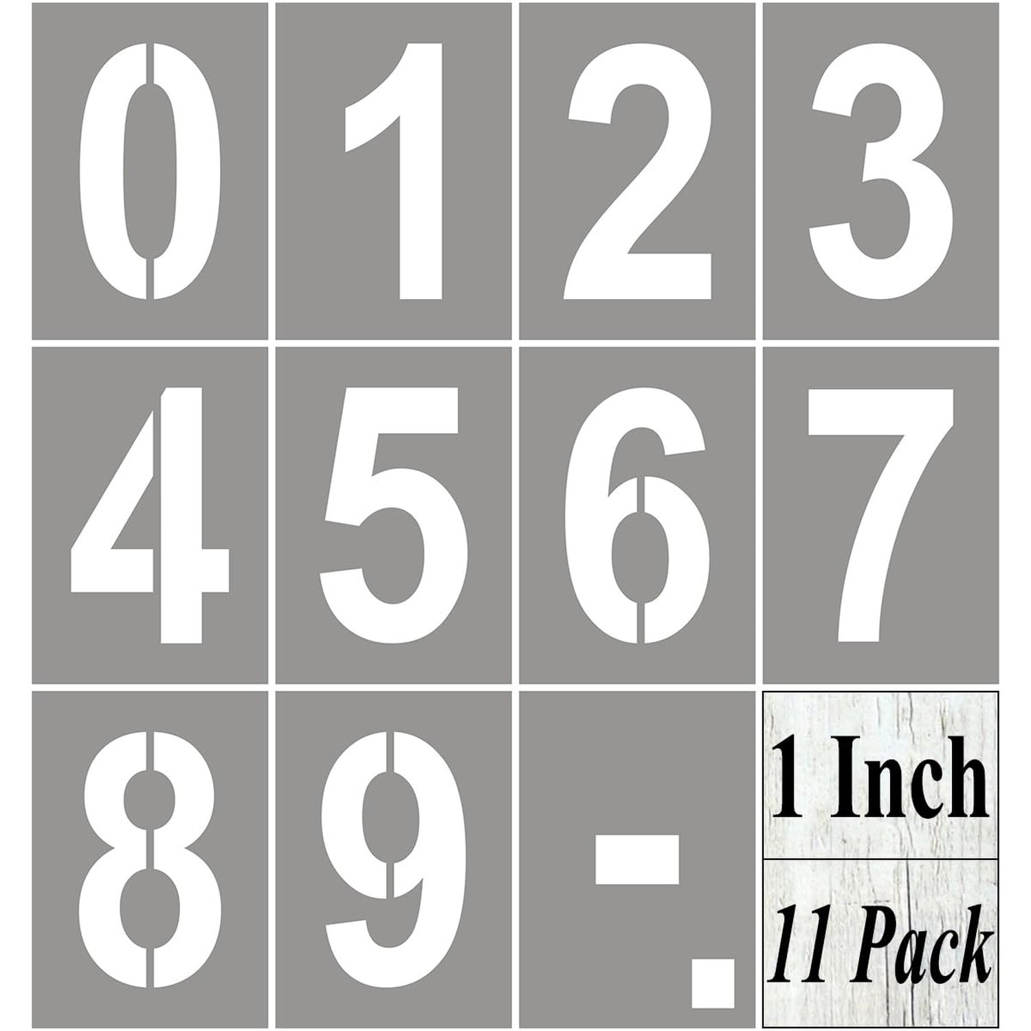 1 Inch Number Stencils for Painting - 11 Pack Number Stencil Templates for Cu...