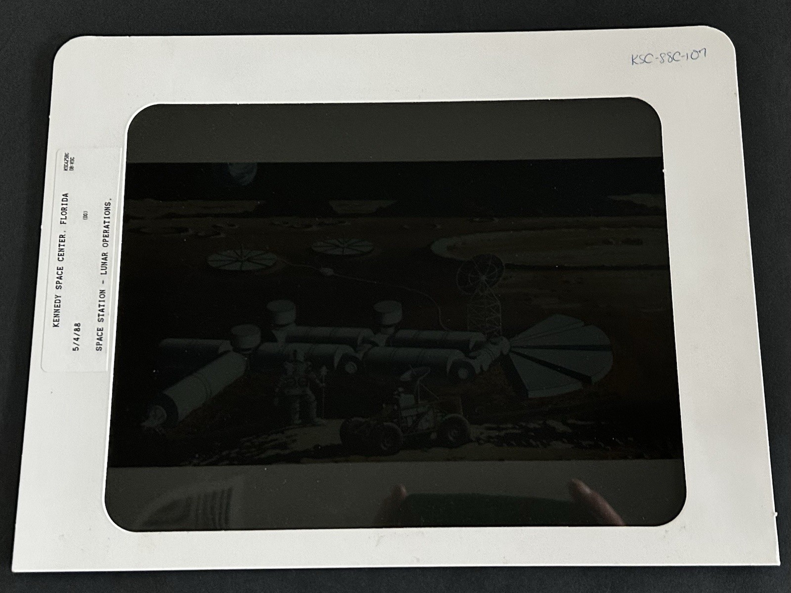 1988 NASA KSC Space Station Lunar Operations Concept Presentation Transparency