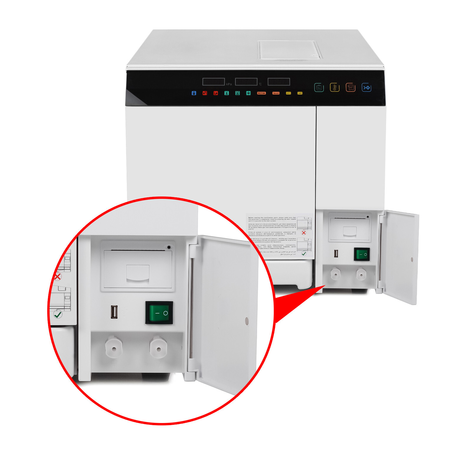 18L Class B Fully Automatic Autoclave 3 Times Vacuum Steam Sterilizer Printer US