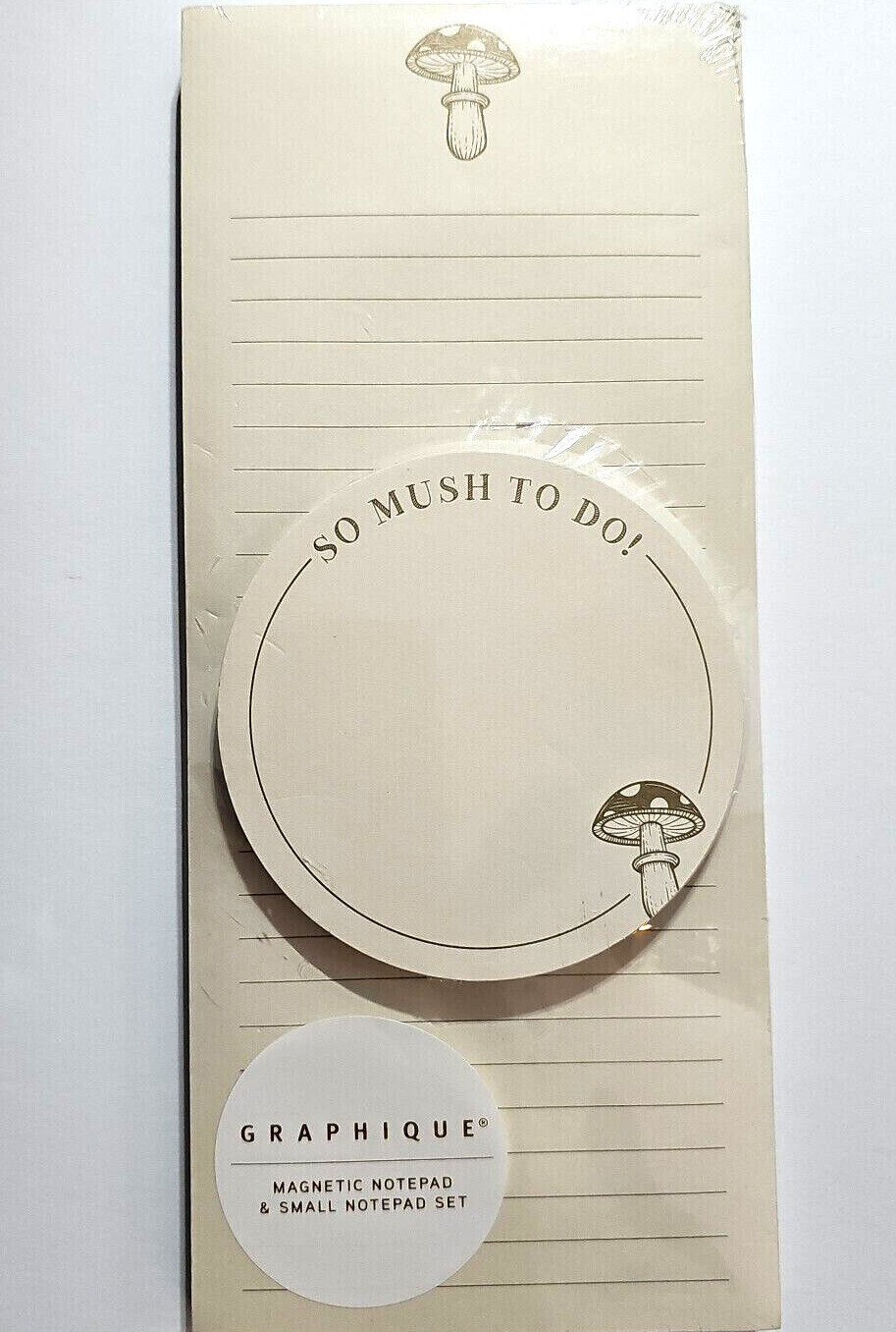 Mushroom 4"x9" Magnet Memo & "So Mush To Do" Small Notepad by Graphique