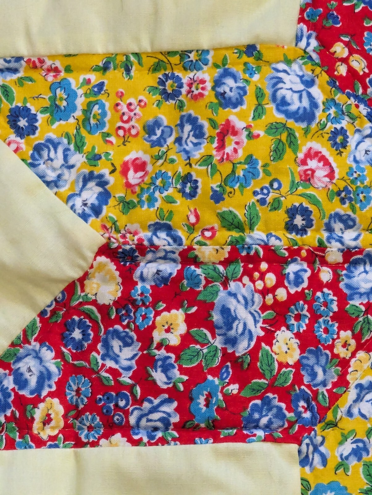 Ruffled colorful ruffled patchwork 2 shams standard red yellow star pattern
