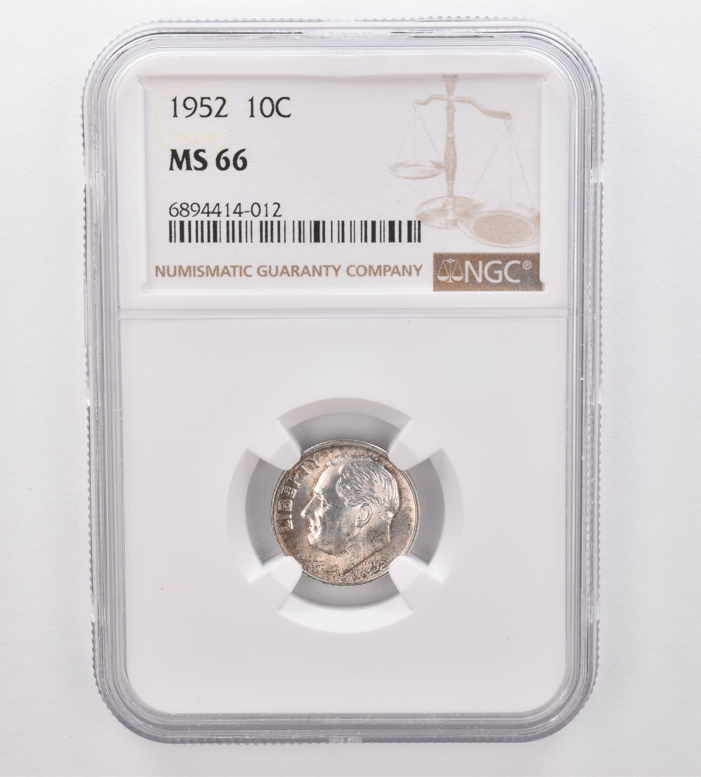 1952 Roosevelt Dime MS66 NGC Beautiful Tone *9907