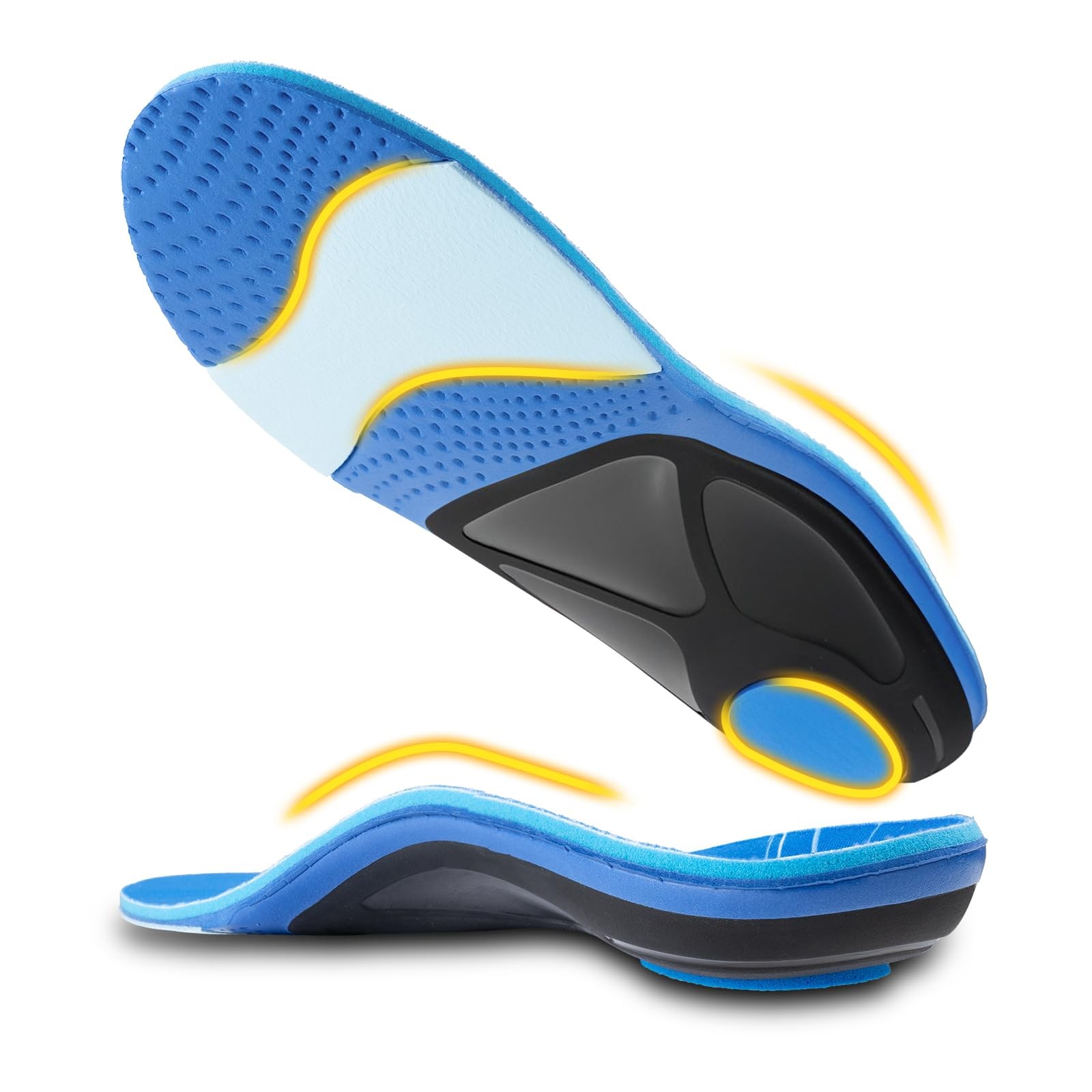 240+lbs Plantar Fasciitis Heavy Duty High Arch Orthotic Insoles for Men & Pla...