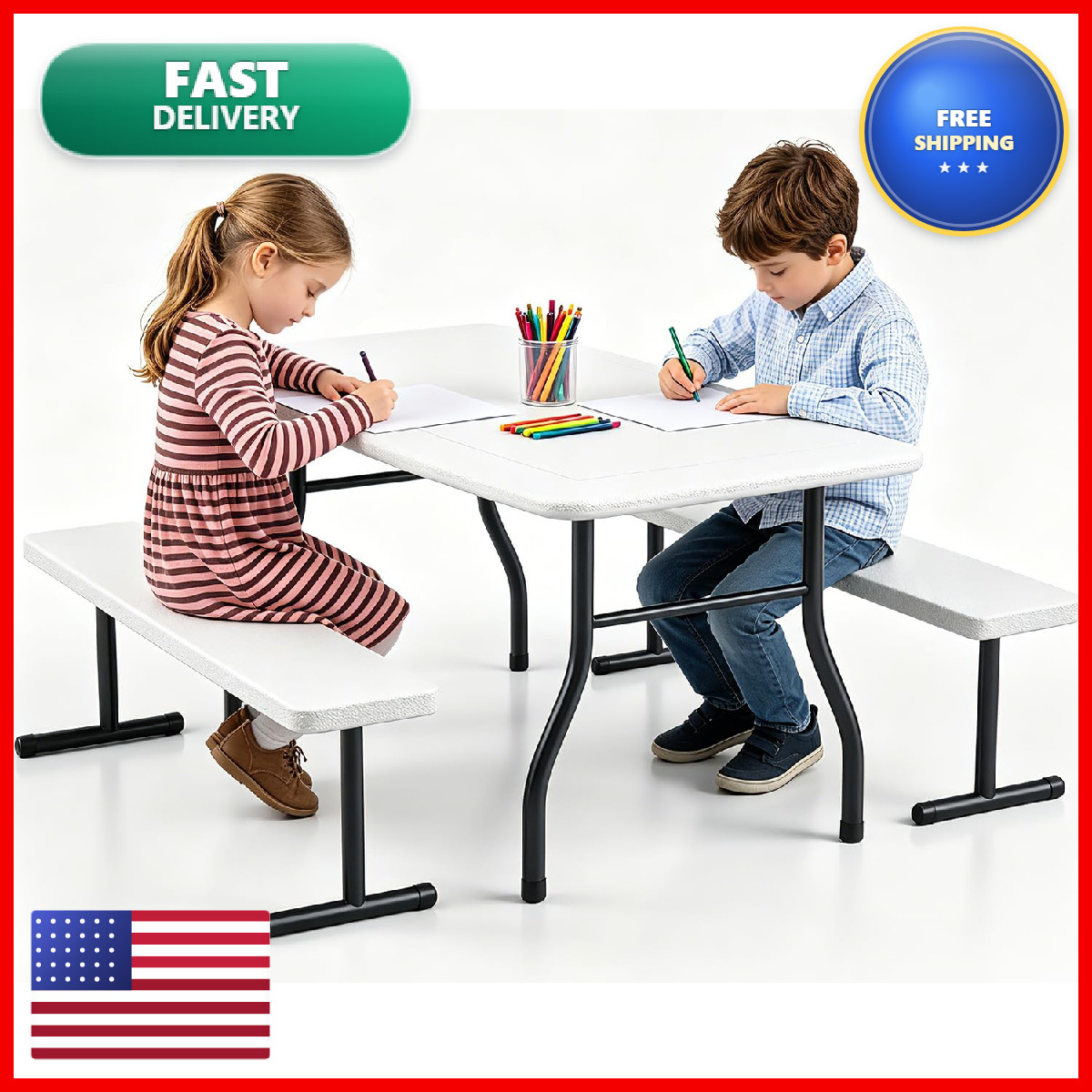 Make Changes Kids Picnic Table Benches 38 Outdoor Toddler Table Set For 4