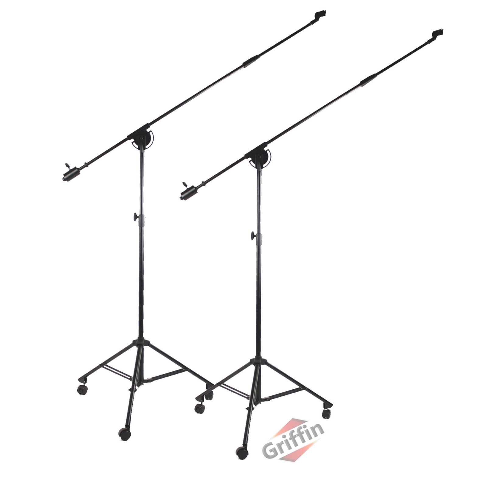 2-PACK Professional Microphone Boom Stand - Stage Holder Retractable Tripod Legs