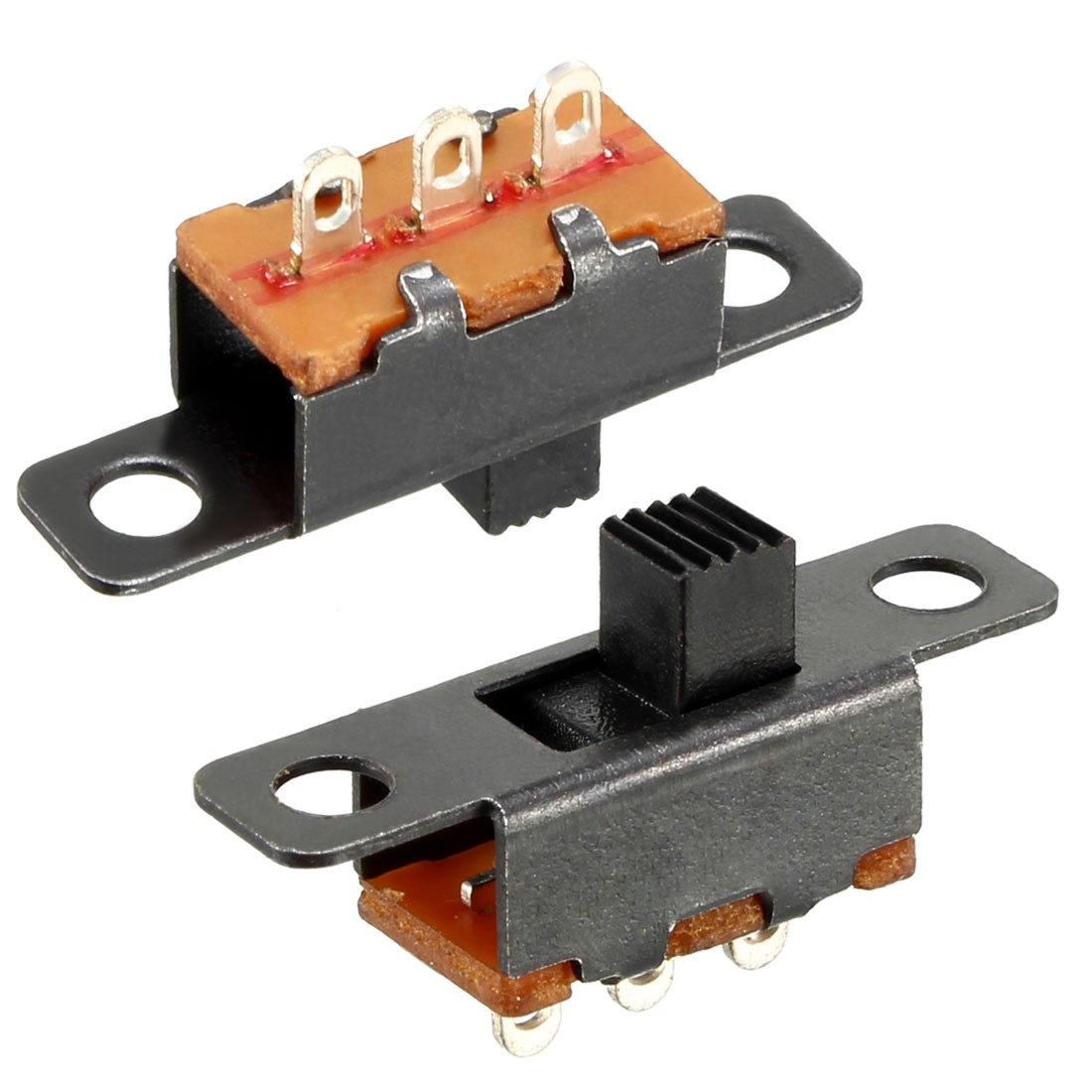 40Pcs 3mm Vertical Slide Switch SPDT 3 Terminals PCB Panel Latching
