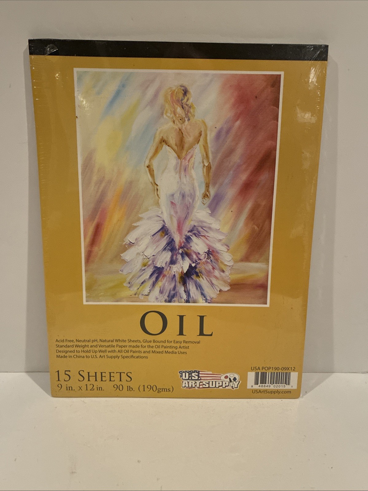 U.S. Art Supply 9”x12” Oil Painting Paper Pad 15 Sheets 90lb.