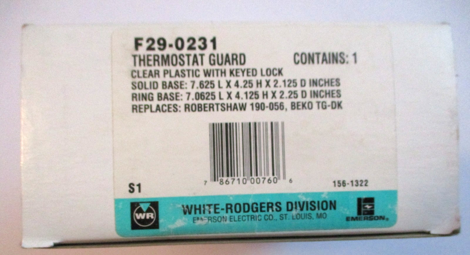 NEW in BOX WHITE-RODGERS THERMOSTAT GUARD PART # F29-0231 ~ I SELL OEM PARTS