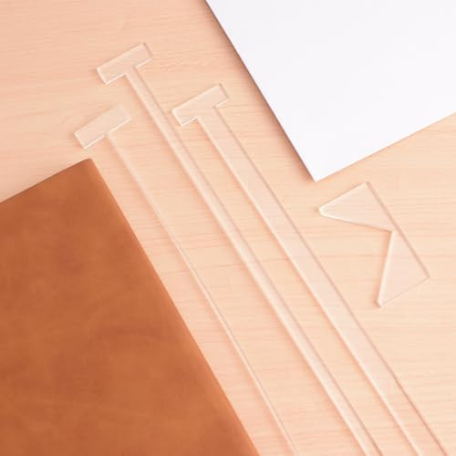 Acrylic Book Binding Guide, 4 Pcs Book Cover Guide Tool Book Binding Ruler