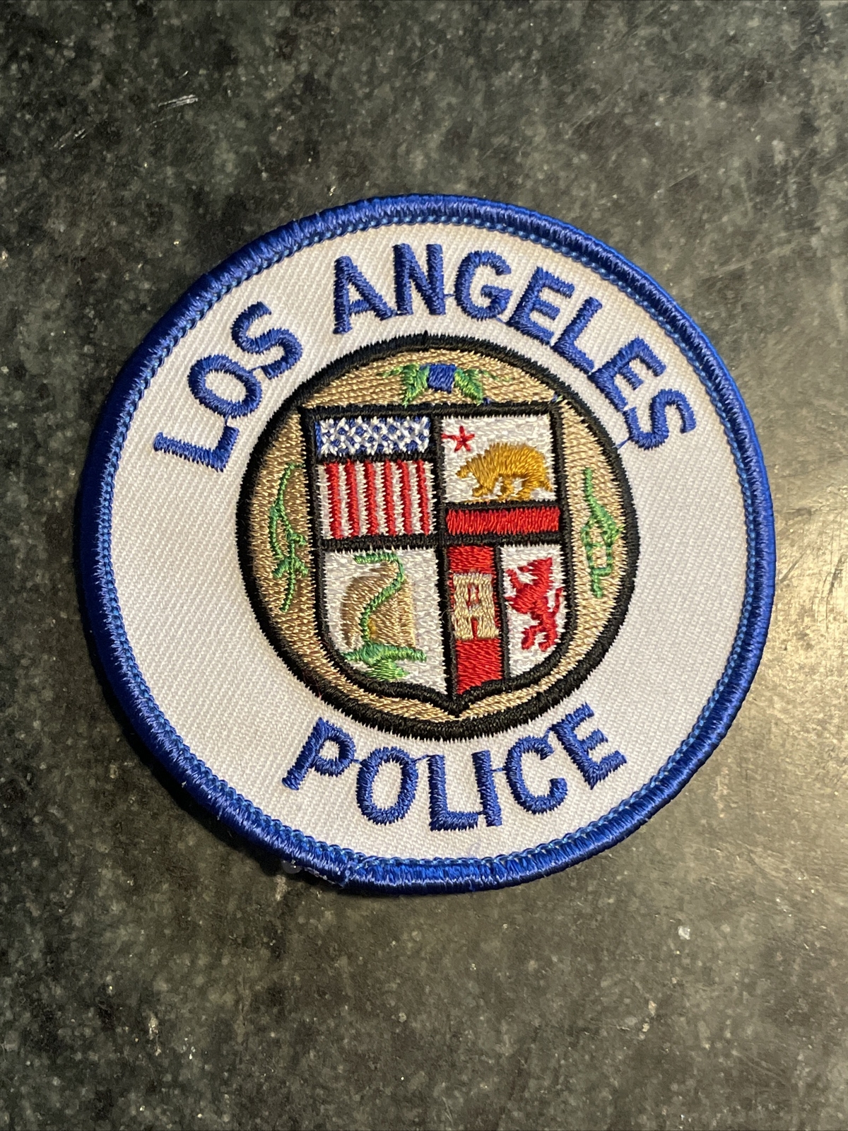 Los Angeles CA PD Crest Patch Iron On Rare 3” Logo Police Coat Arms Vtg 90s